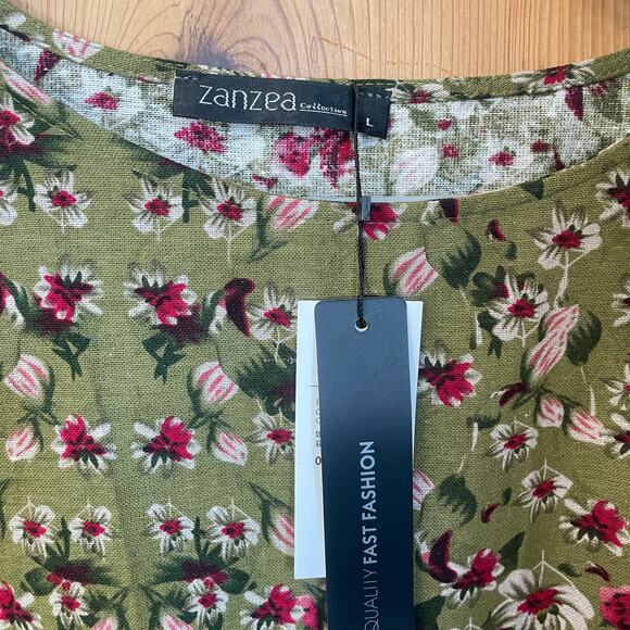 Zanzea Collection Women’s Bohemian Floral Long Sleeve Lace Trim Top Large NWT - Picture 10 of 11